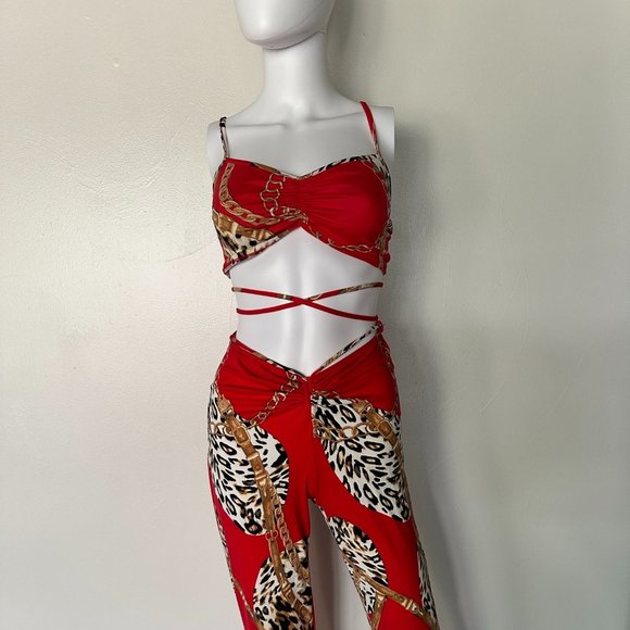 Fashion Nova Pants - two piece animal print pants set